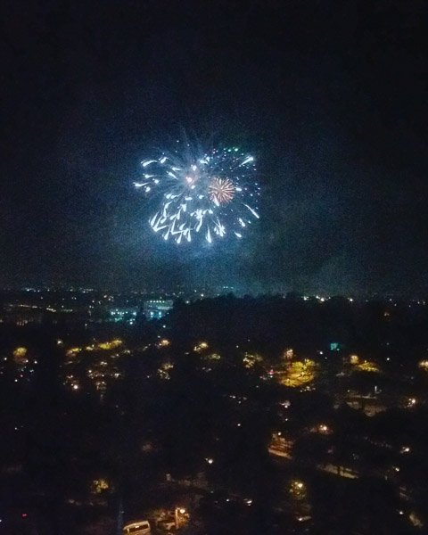 Fireworks from the Disneyland hotel